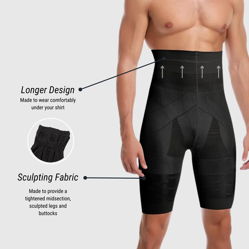 Men's Slimming Compression Leggings - Seamless Waist Trainer for Belly Control Shapewear