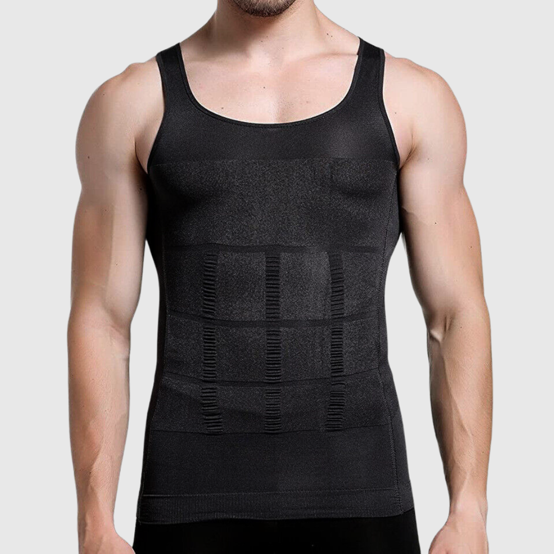 Men's Slimming Compression Undershirt Tank - Seamless Waist Trainer for Belly Control Shapewear