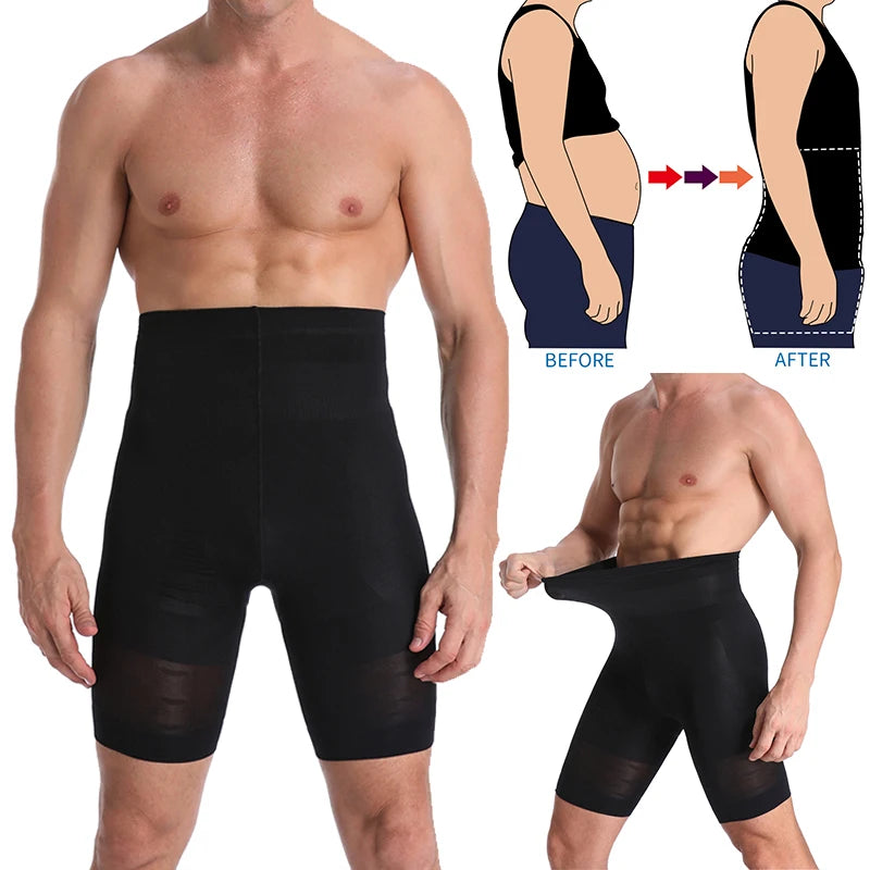 Men's Slimming Compression Leggings - Seamless Waist Trainer for Belly Control Shapewear